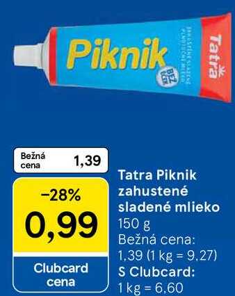 Tatra Piknik zahustené sladené mlieko, 150 g
