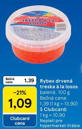 Rybex drvená treska à la losos, 100 g