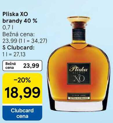 Pliska XO brandy 40%, 0,7 l