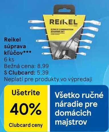 Reikel súprava kľúčov, 6 ks 