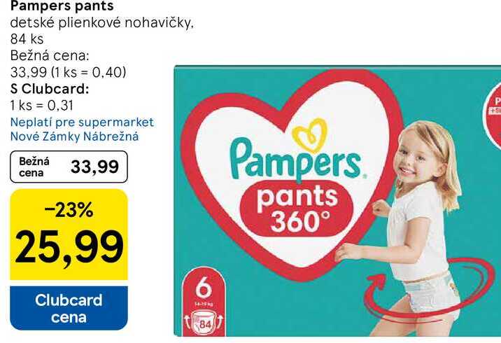 Pampers pants, 84 ks 
