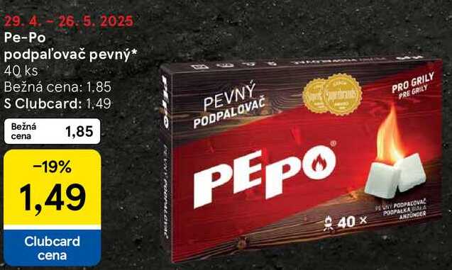Pe-Po podpaľovač pevný, 40 ks 