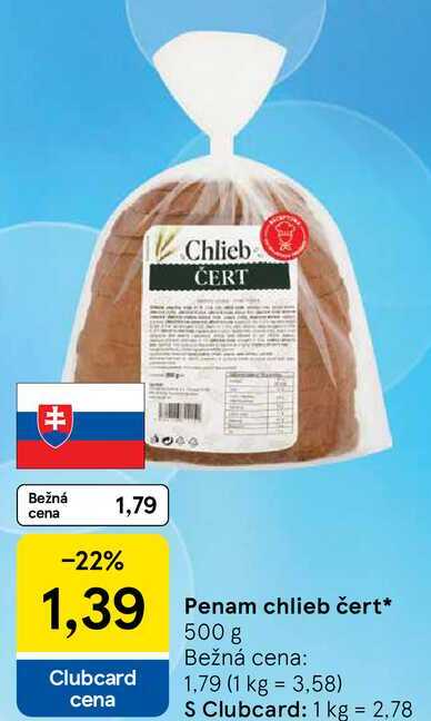 Penam chlieb čert, 500 g