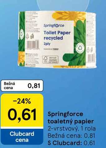 Springforce toaletný papier, 1 rola 