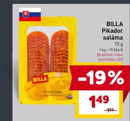 BILLA Pikador saláma 75g 