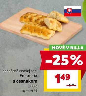 Focaccia s cesnakom 300 g