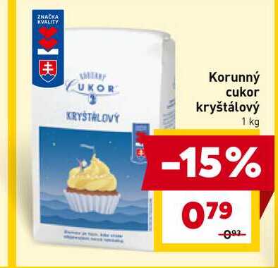 Korunný cukor kryštálový 1 kg 