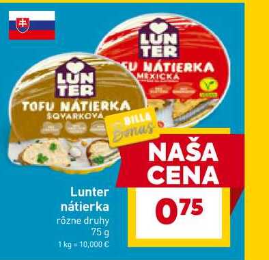 Lunter nátierka rôzne druhy 75 g