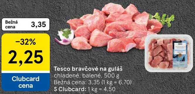 Tesco bravčové na guláš, 500 g