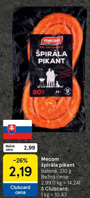 Mecom špirála pikant, 210 g 