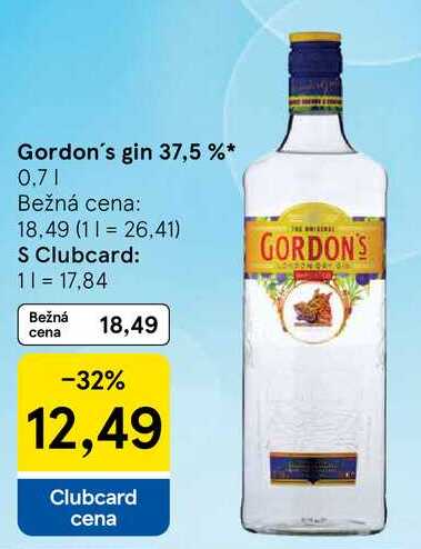 Gordon's gin 37,5 %, 0,7 l
