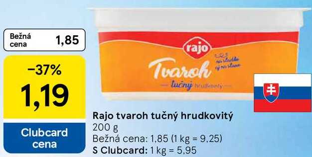 Rajo tvaroh tučný hrudkovitý, 200 g 