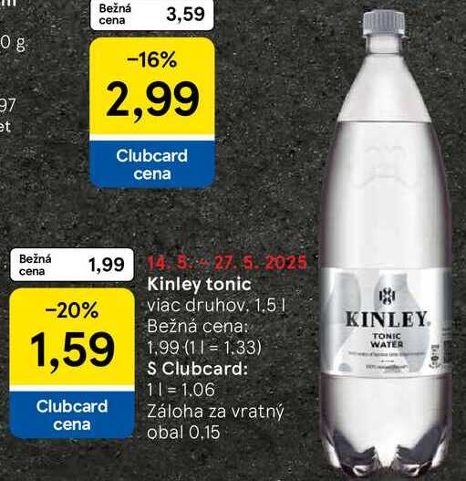 Kinley tonic, 1,5 l