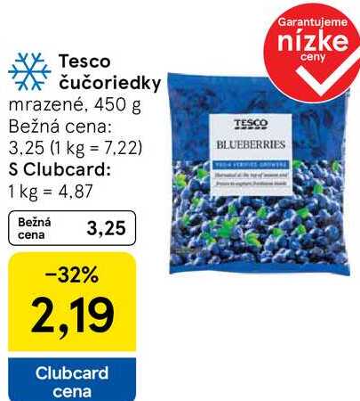 Tesco čučoriedky, 450 g 