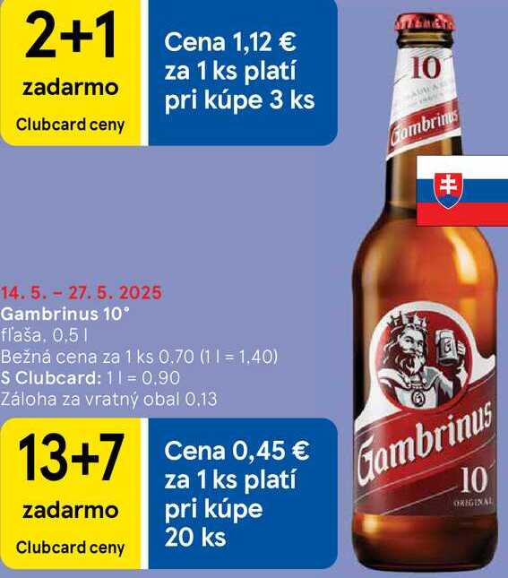 Gambrinus 10°, 0,5 l