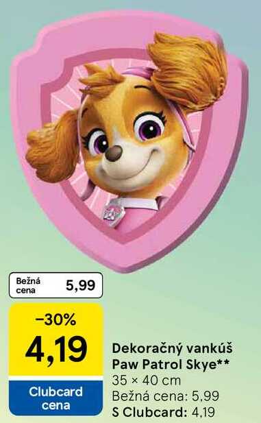 Dekoračný vankúš Paw Patrol Skye