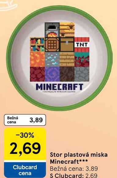Stor plastová miska Minecraft