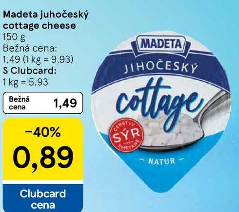 Madeta juhočeský cottage cheese, 150 g 
