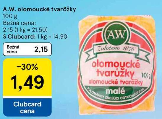 A.W. olomoucké tvarôžky, 100 g 