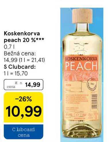 Koskenkorva peach 20 %, 0,7 l
