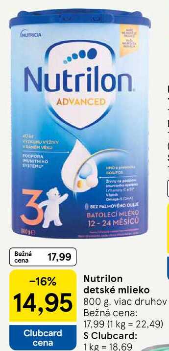 Nutrilon detské mlieko, 800 g