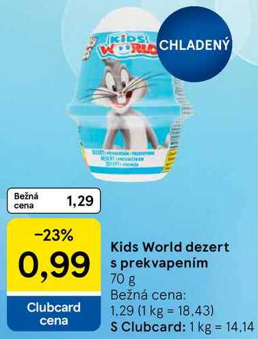 Kids World dezert s prekvapením, 70 g