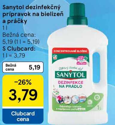 Sanytol dezinfekčný prípravok na bielizeň a práčky, 1 l