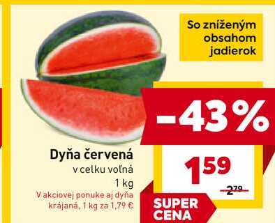 Dyňa červená v celku voľná 1 kg 