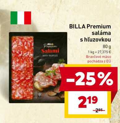 BILLA Premium saláma s hľuzovkou 80 g 