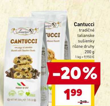Cantucci tradičné talianske sušienky rôzne druhy 200 g 