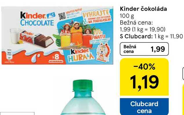 Kinder čokoláda, 100 g