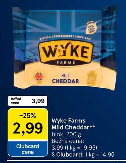 Wyke Farms Mild Cheddar, 200 g 