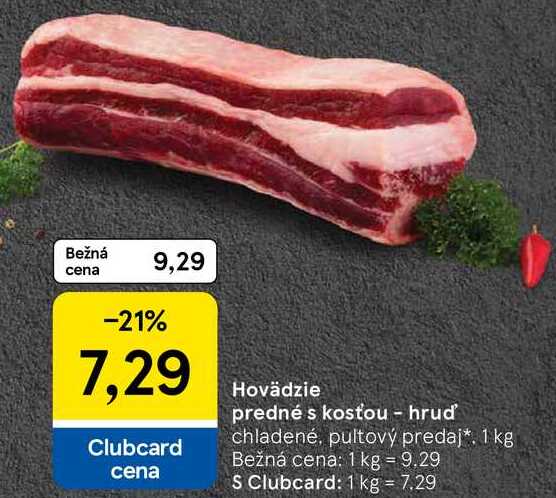 Hovädzie predné s kostou - hruď, 1 kg
