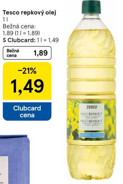 Tesco repkový olej, 1 l