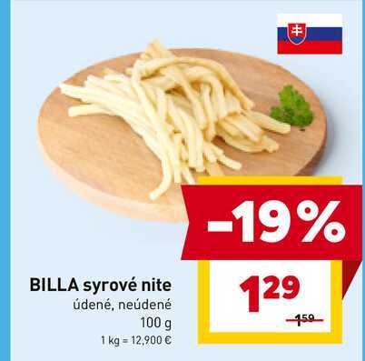 BILLA syrové nite údené, neúdené 100 g 
