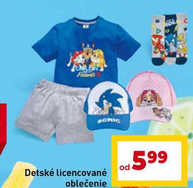SONIC Detské licencované oblečenie 
