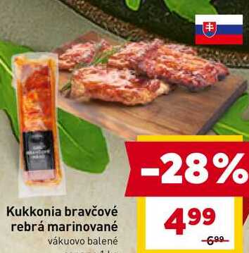 Kukkonia bravčové rebrá marinované vákuovo balené 1kg