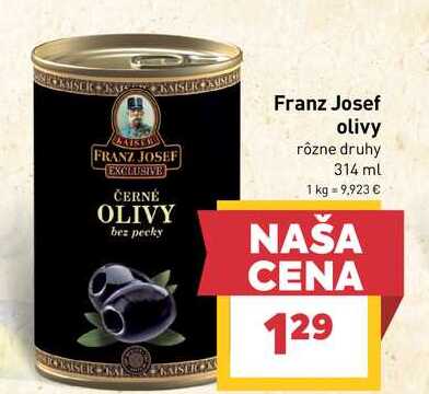 Franz Josef olivy rôzne druhy 314 ml 