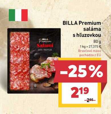BILLA Premium saláma s hľuzovkou 80 g 