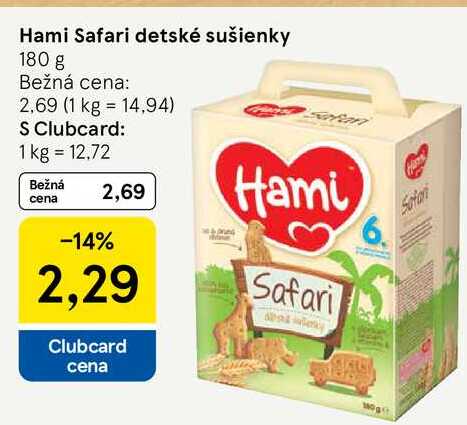 Hami Safari detské sušienky, 180 g 