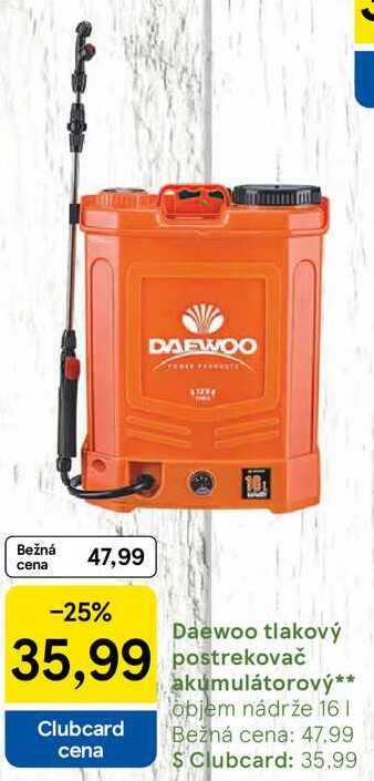 Daewoo tlakový postrekovač akumulátorový