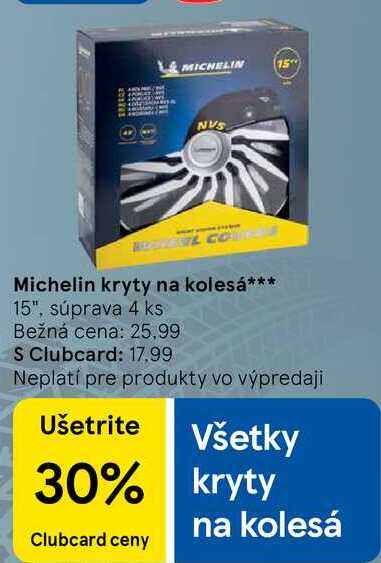 Michelin kryty na kolesá, súprava 4 ks 