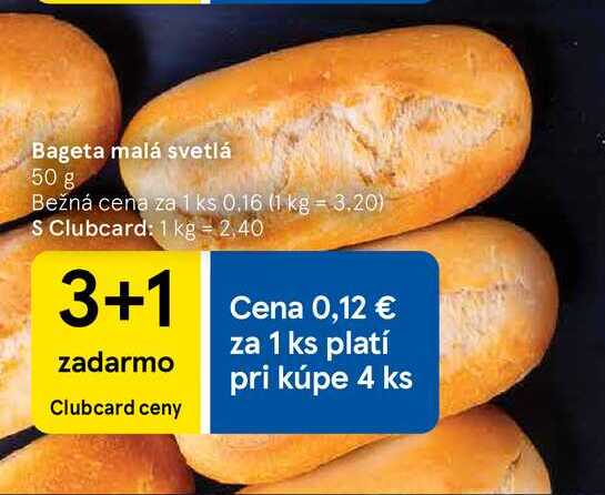 Bageta malá svetlá, 50 g 