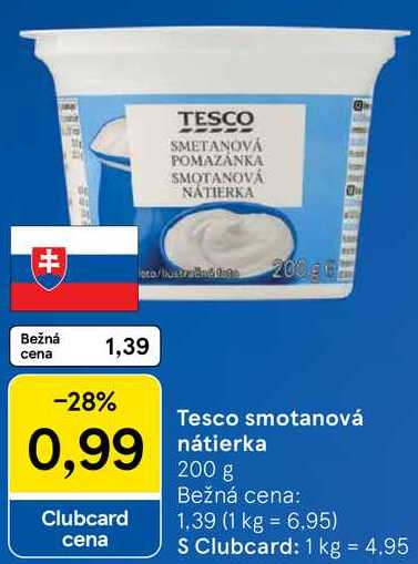 Tesco smotanová nátierka, 200 g