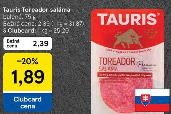 Tauris Toreador saláma, 75 g