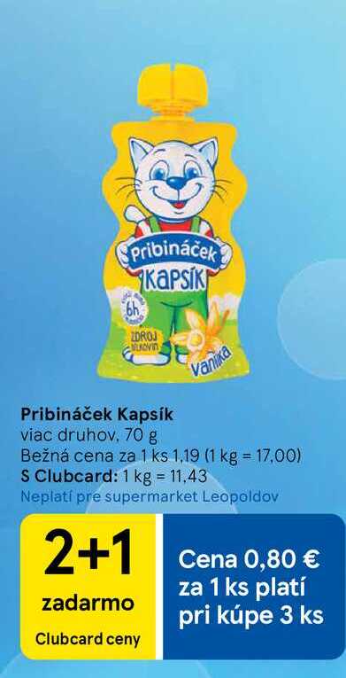 Pribináček Kapsík, 70 g