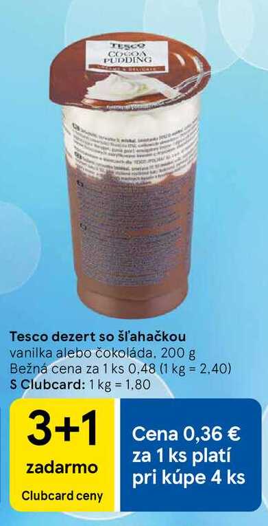 Tesco dezert so šľahačkou, 200 g