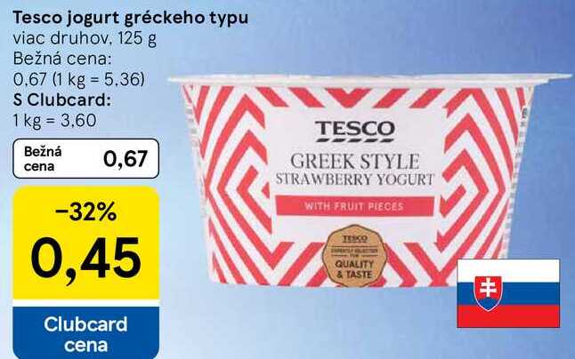 Tesco jogurt gréckeho typu, 125 g 