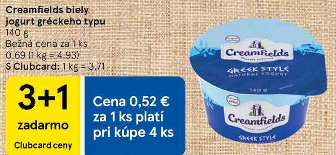 Creamfields biely jogurt gréckeho typu, 140 g 