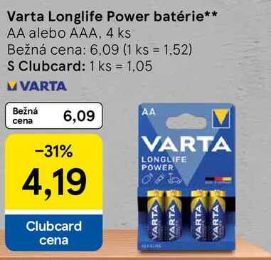 Varta Longlife Power batérie, 4 ks 